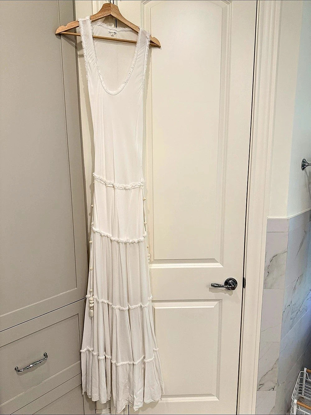 Poupette St Barth Tiered Maxi Dress in White Size Medium
